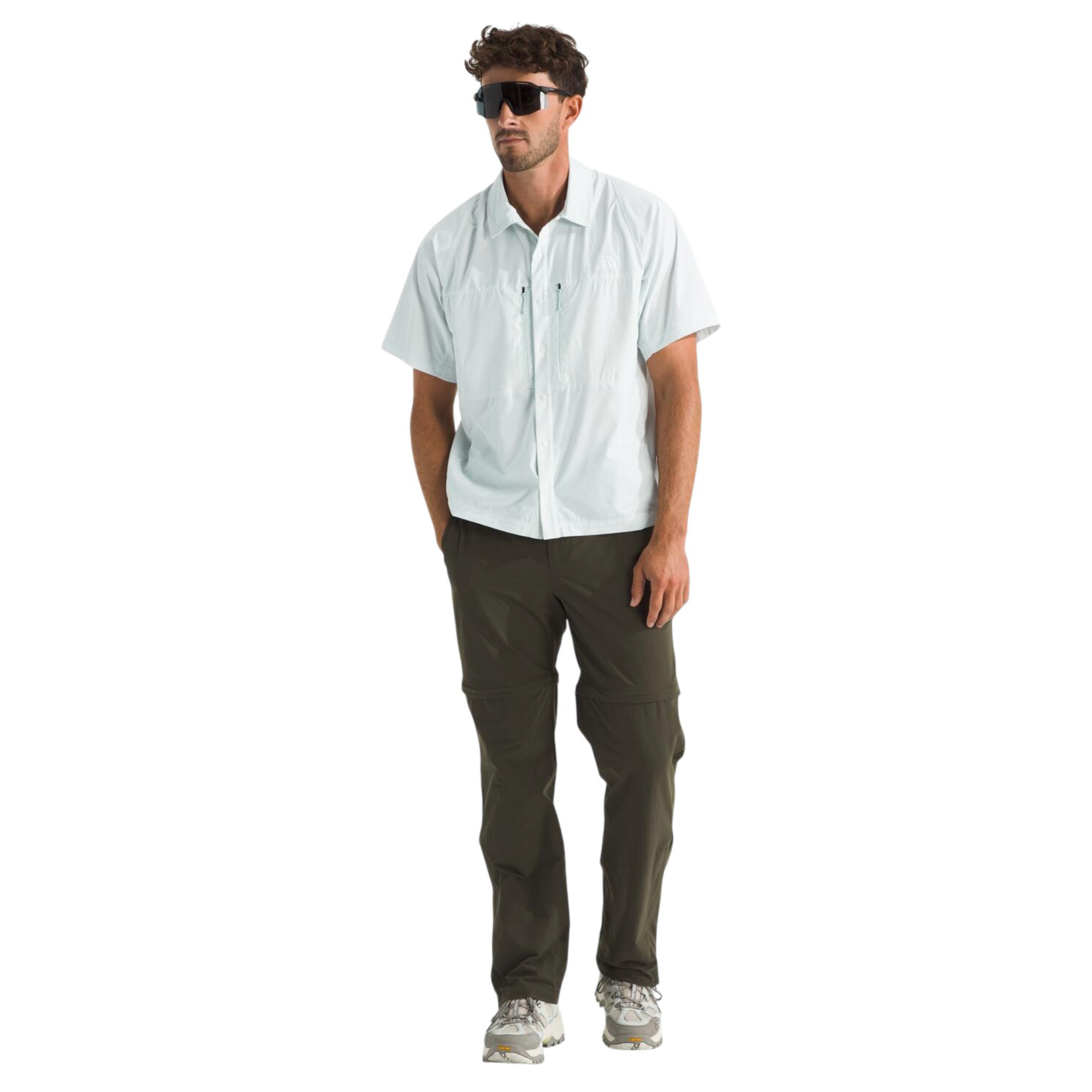 Camisa Trail Lightrange Ss para hombre color celeste